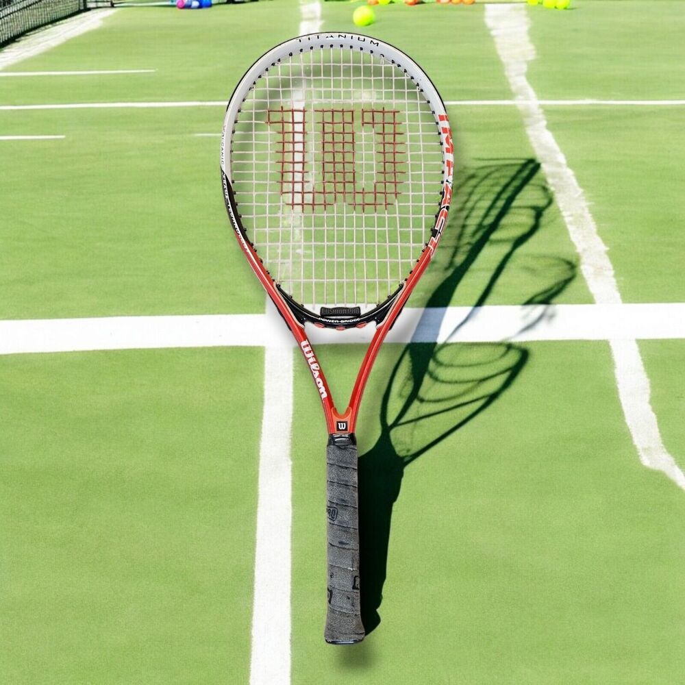 Wilson Mens Titanium Impact Soft Shock Power Bridge Tennis Racket 4 1/4 Grip